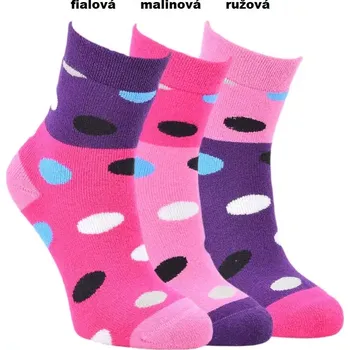 Dětské froté ponožky Puntíky - 35-38 / malinová