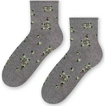 Dámské punčochy Dámské ponožky Zelené listy - 38-40 / šedá