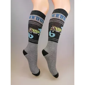 Dámské punčochy Chlapecké podkolenky Stavební auto - 19-22 / tmavě šedá