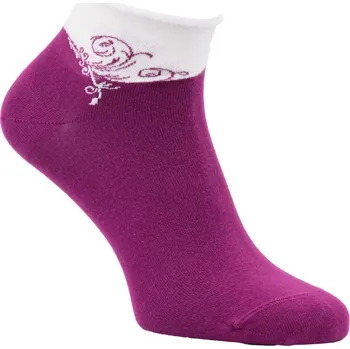 Dámské punčochy Dámské ponožky bez patentu Ornament - 35-38 / vínová