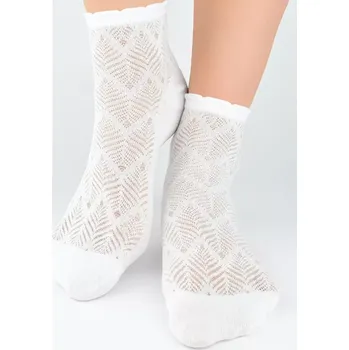 Dámské punčochy Dívčí ponožky SB118 - 31-34 / bílá