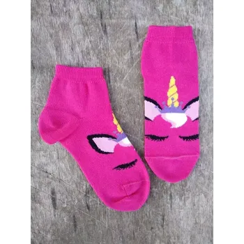 Dámské punčochy Dívčí ponožky Jednorožec T - 19-22 / malinová