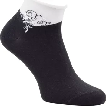 Dámské ponožky Dámské ponožky bez patentu Ornament - 35-38 / černá
