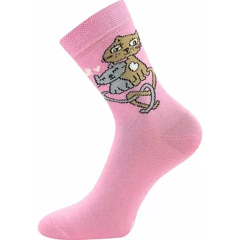 Dámské punčochy Dívčí ponožky Kočky - 35-38 / růžová