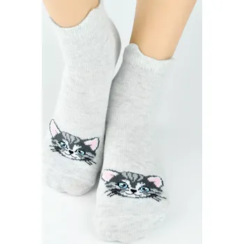 Dámské punčochy Dívčí ABS ponožky SB009 - 19-22 / světle šedý melír