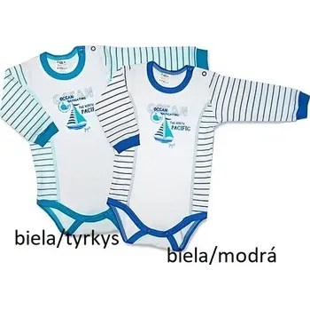 Kojenecký body Body Ocean dlouhé - 68 / bílá/modrá