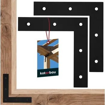 Tesařské kování Okenní roh 120x120x24 mm sada 2 ks. - 120x120x24 mm