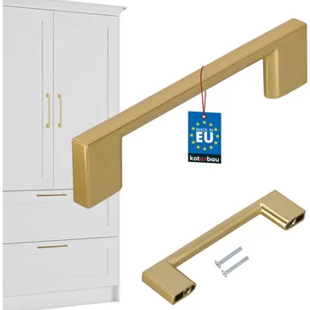 Nábytkové kování Úchytka kuchyňského nábytku klasická moderní dlouhá zlatá matná 96 mm - 96 mm \ zlatý mat