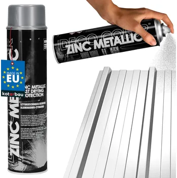 Průmyslové lepidlo Lak ve spreji kovový hliníkový zinek antikorozní stříbrný 600 ml - 600 ml