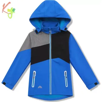 Dětská jarní softsehllová bunda KUGO HK5660 modro/šedo/černá vel.140