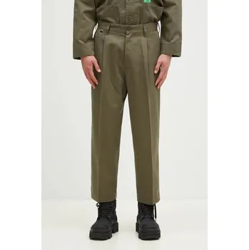 Pánské kalhoty Kalhoty NEIGHBORHOOD NEIGHBORHOOD X Dickies . Tuck Wide Pants, XL, zelená, 91X