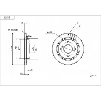 Brzdový kotouč Brzdový kotouč zadní Mondeo 93- 253/20/43.7 1025911 HART