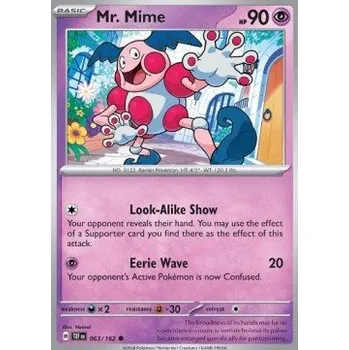 Sběratelská karetní hra Pokémon TEF 063/162 Mr. Mime - Temporal Forces Stav: Near Mint, Verze: REVERSE HOLO