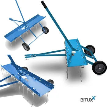 Sada zahradního nářadí Vertikutátor na trávník/trávu Aerátor pro traktor - Hroty 102cm MS18150