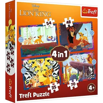 Puzzle TREFL Odvážný Lví král 4v1 (35, 48, 54, 70 dílků)