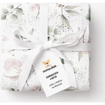 Dětská deka MIMOUŠEK Mušelínová deka eucalyptus růžový Velikost: 90x90 cm