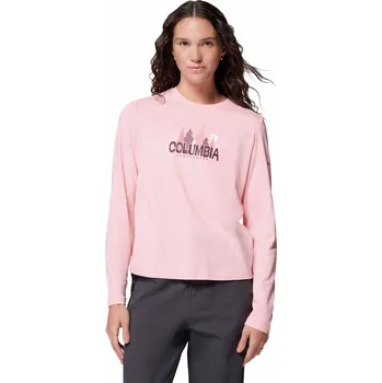Dámské tričko Columbia Ruby Springs™ Graphic LS Wmn 2135241669 - pink sand/colorful treescape M