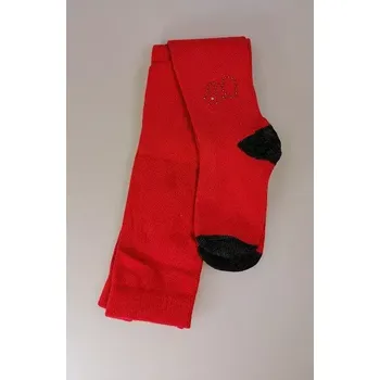 Dámské punčochy Dívčí punčochy Srdíčko - 116-122 / červená