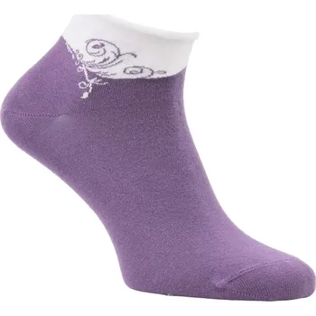 Dámské punčochy Dámské ponožky bez patentu Ornament - 35-38 / fialová