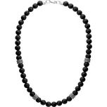 Manoki Pánský korálkový náhrdelník Manuel - 8 mm lávový kámen, etno styl X-WA556B/60 Černá 60 cm