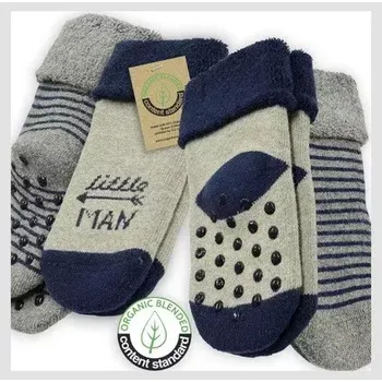 Dámské punčochy Dojčenské protišmykové ponožky Little - 2 páry - 0-6 měsíců / šedá/modrá