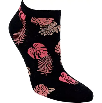 Dámské ponožky Dámské ponožky Listy - 35-38 / černá/růžová