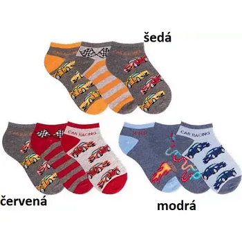 Chlapecké ponožky Car racing - 3 páry - 31-34 / modrá