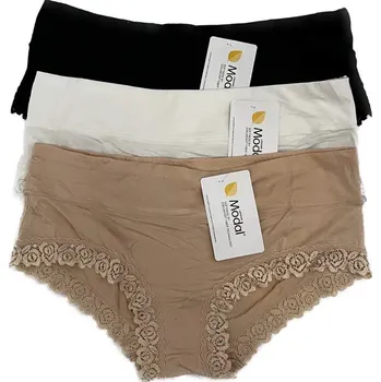 Kalhotky Dámské kalhotky Bedrové s krajkou - XL / smetanová