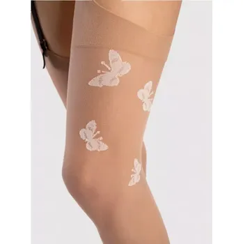 Dámské punčochy Punčochy na podvazkový pás Farfalle 20 DEN - 2 (S) / natural/biela