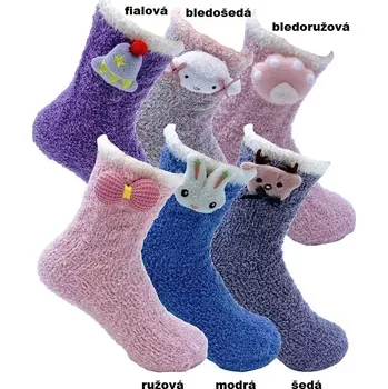 Dětské žinilkové ponožky Ox - 30-38 / fialová