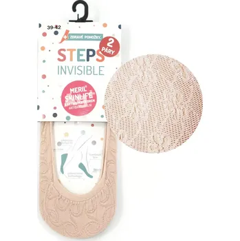 Dámské ponožky Dámské ťapky se stříbrem LB31F - 2 páry - 39-42 / natural