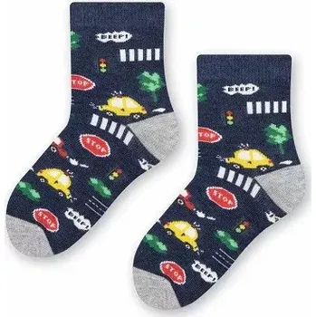 Dámská móda Kojenecké ponožky Autíčka - 20-22 / jeansová