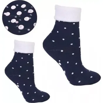 Dámské punčochy Detské protišmykové ponožky Puntíky - 31-34 / tmavě modrá