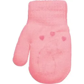 Rukavice Dívčí rukavice Cat R-124DB - 13 cm / světle růžová