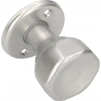 Dveřní kování Pevný knoflík pro křídlové dveře - stříbro