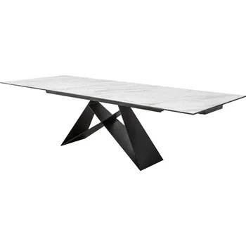Jídelní stůl Jídelní stůl PROMETHEUS 180-260cm mramorový vzhled bílý