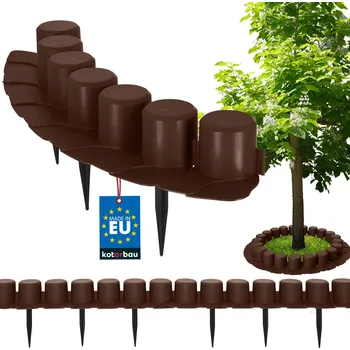 Zahradní obrubník Okraj trávníku obrubník s nájezdem plastový zatloukací hnědý 4 m - hnědá \ 4 m