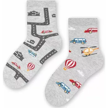 Dětská móda Chlapecké nestejné ponožky Doprava - 32-34 / světle šedá
