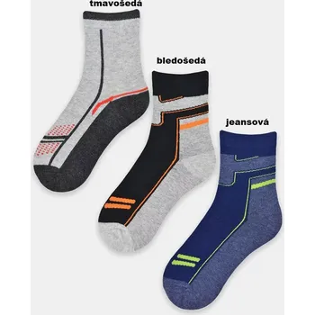 Dámské punčochy Chlapecké ponožky SB001 - 35-38 / tmavě šedá