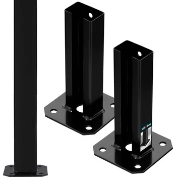 Příslušenství pro plot Podstava sloupu, připevnitelná 60x40 mm, sada 2 ks - Barva černá - černá