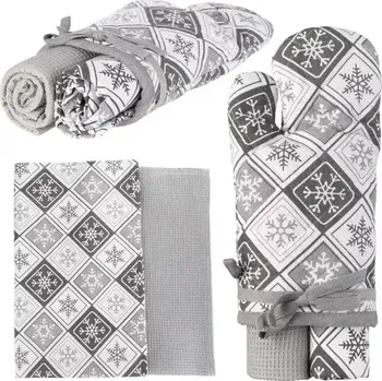 Utěrka Kuchyňské utěrky + chňapka R16 - světle šedá