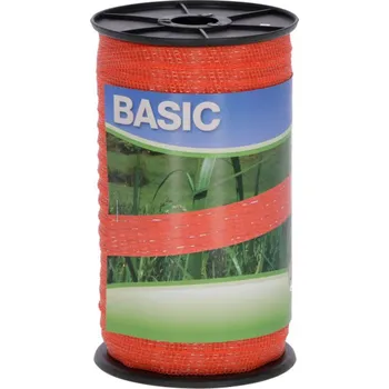 KERBL 441526 BASIC ohradníková páska 10mm, 200m, 4 x 0,16 Niro, oranžová