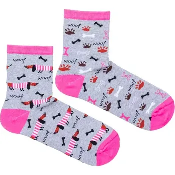 Dámské punčochy Dámské nestejné ponožky Lazy Dog - 37-41 / šedá