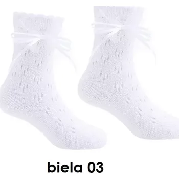 Dámské punčochy Dievčenské ažúrové ponožky SK-72 - 15-17 / bílá - 03