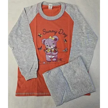 Dívčí pyžamo Dívčí pyžamo Sunny Day dlouhé - 122 / oranžová