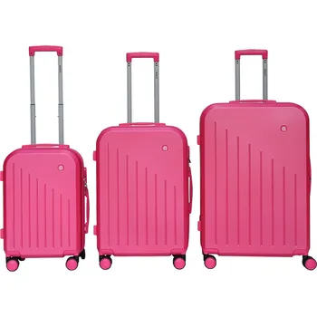 Sada kufrů na kolečkách komplet XL+L+M Růžové Barut ABS Solidní M19050