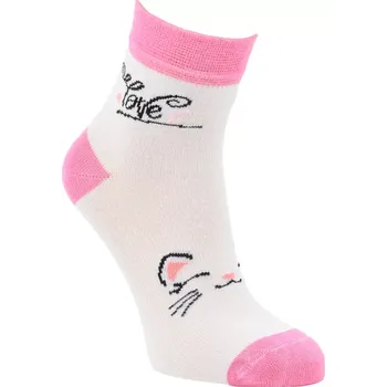Dívčí bambusové ponožky Love Cats - 23-26 / bílá