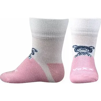 Chlapecké oblečení Dětské bambusové ponožky Sebik - 14-17 / bílá/růžová