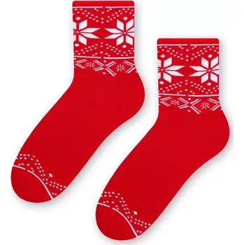 Dámské ponožky Dámské froté ponožky Silver Flakes - 35-37 / červená