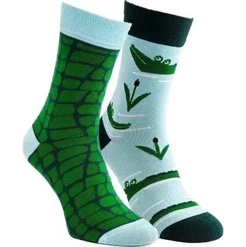 Dámské punčochy Dospělé nestejné ponožky Krokodýl - 36-38 / světle modrá